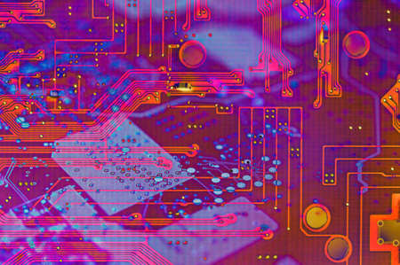 Abstract pattern with circuit board electronic elements.の写真素材