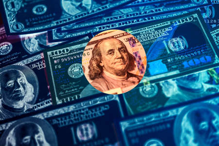 Dollars bills background. Close up cash money.の写真素材