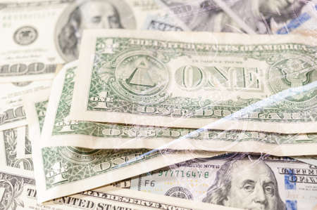 Dollars bills background. Close up cash money.の写真素材