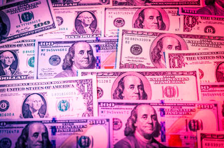 Dollars bills background. Close up cash money.の写真素材