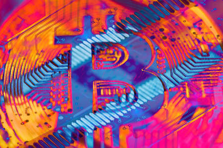 Economy trends virtual digital currency abstract background.の写真素材