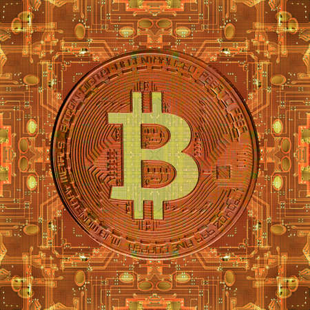 Economy trends virtual digital currency abstract background.の写真素材
