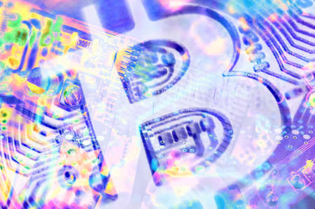 Economy trends virtual digital currency abstract background.の写真素材
