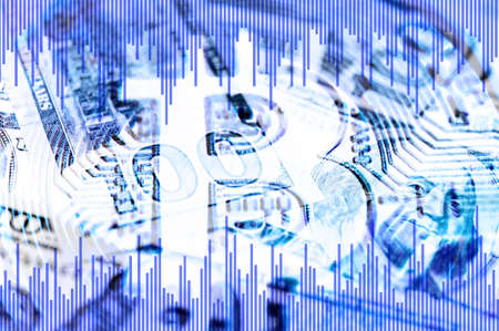 Economy trends virtual digital currency abstract background.の写真素材