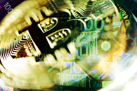 Economy trends virtual digital currency abstract background.の写真素材