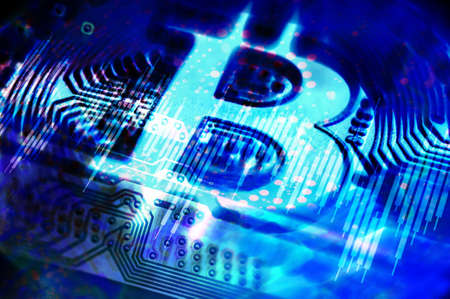 Economy trends virtual digital currency abstract background.の写真素材