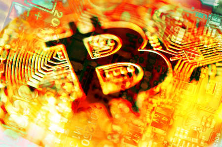 Economy trends virtual digital currency abstract background.の写真素材