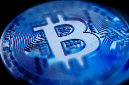 Bitcoin. Economy trends virtual digital currency  background.の写真素材