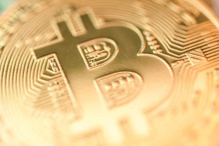 Bitcoin. Economy trends virtual digital currency  background.の写真素材