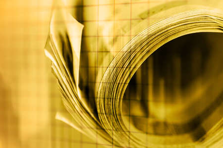 Double exposure Stock market display or forex trading graph and candlestick chart on Euro banknote.の写真素材