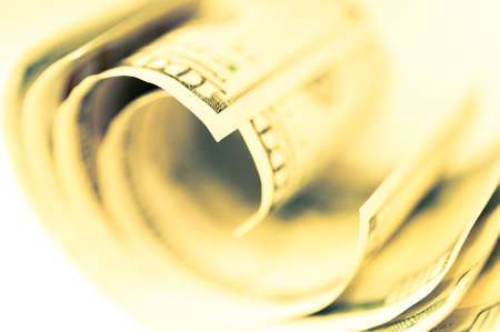 Close-up view of cash money american dollars. Finance and business concept.Shallow depth of field.の写真素材