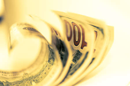 Close-up view of cash money american dollars. Finance and business concept.Shallow depth of field.の写真素材
