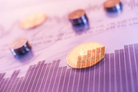 Economy trends virtual digital currency abstract background.の写真素材