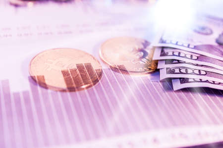 Economy trends virtual digital currency abstract background.の写真素材