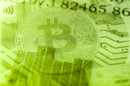 Economy trends virtual digital currency abstract background.の写真素材