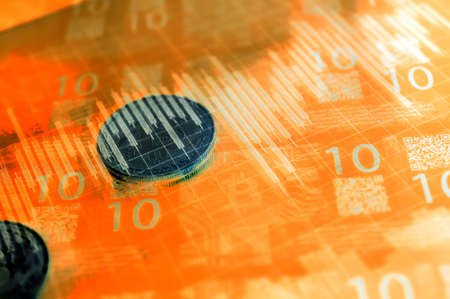 Economy trends virtual digital currency abstract background.の写真素材