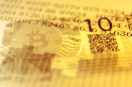 Economy trends virtual digital currency abstract background.の写真素材