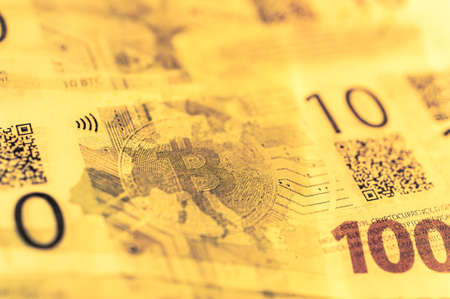 Economy trends virtual digital currency abstract background.の写真素材