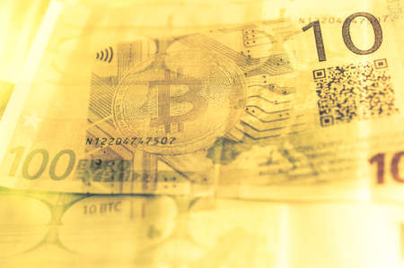 Economy trends virtual digital currency abstract background.の写真素材