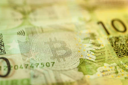 Economy trends virtual digital currency abstract background.の写真素材