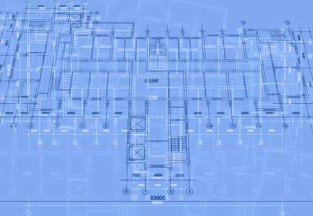 Architectural background with technical drawings. Blueprints plan texture. Drawing part of architectural project.の写真素材