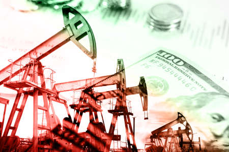 Oil and gas industry, business and financial background. Mining, oil refinery industry and stock...