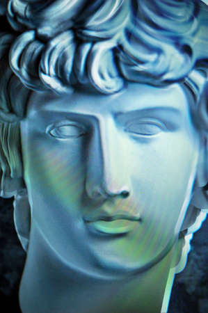 Contemporary art concept collage with antique statue head in a surreal style. Modern unusual art....