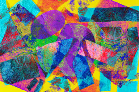 Contemporary art abstract pattern mood board. Handmade collage made of paper cut clippings. Mixed...