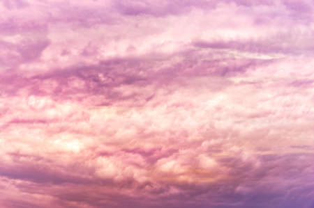 Natural sky composition. Sunset, sunrise dramatic sky abstract background. Beautiful cloudscape, view on a fluffy colorful clouds. Freedom concept, on the heaven. Twilight sunset nature landscape.の写真素材