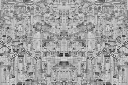 Abstract collage with elements classic architecture. Art poster, concept, zine cover. Background.の写真素材