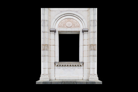 Details, elements of buildings classical architecture. Isolated on a black. Templates for art, design.の写真素材