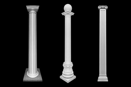 Details, elements of buildings classical architecture. Isolated on a black. Templates for art, design.の写真素材