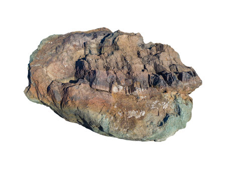 Big natural stone boulders. Isolated on white background. Beautiful textures for templates, backgrounds.の写真素材