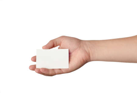 Hand hold blank business card