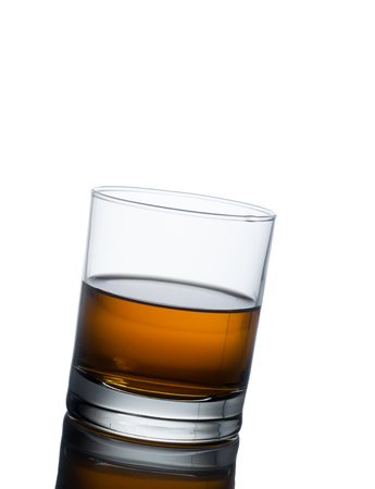 whisky glass isolated on a white backgroundの写真素材