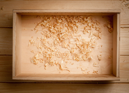 Wooden box for your packaging close upの写真素材