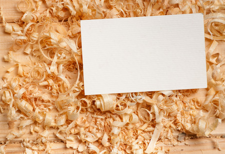 business card on wooden table for toolsの写真素材