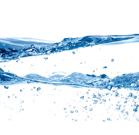 Water and air bubbles isolated  over white backgroundの写真素材
