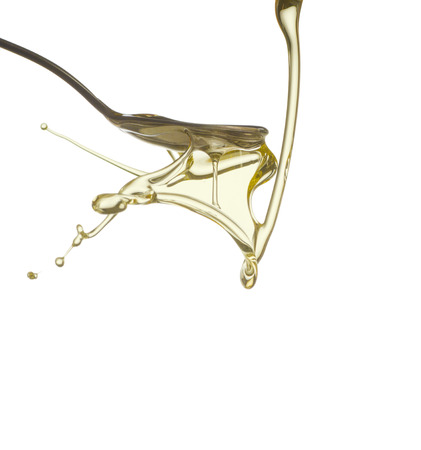 flying yellow splash collection  isolated on white backgroundの写真素材