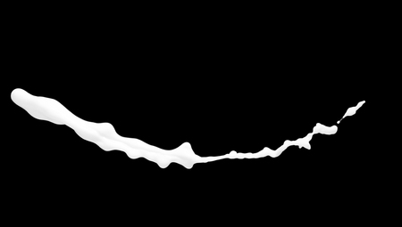 Milk splashes collection, isolated on black background close upの写真素材