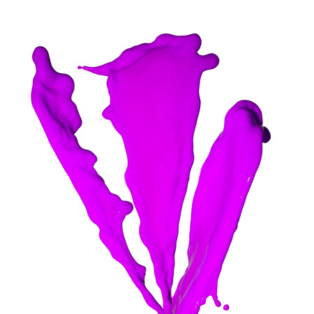 colorful paint splash isolated on white backgroundの写真素材