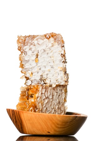 Honeycomb close up isolated on the white background .の写真素材