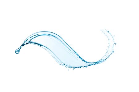 blue water splash isolated on white backgroundの写真素材