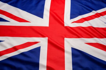 Closeup of UK British flag Union Jack flag backgroundの写真素材
