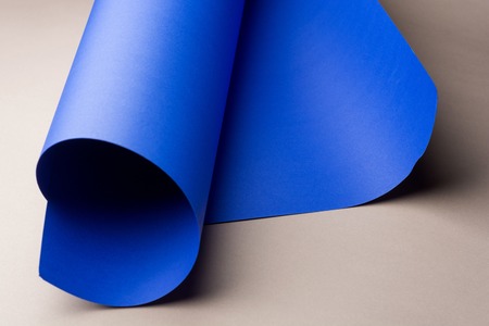Abstract image of blue paper rolls with copy space.の写真素材