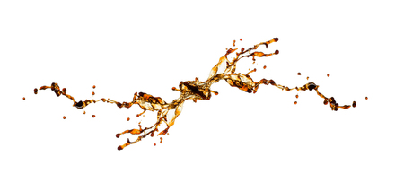 A coffee splash isolated on white backgroundの写真素材