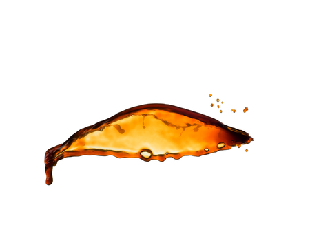 black coffee splash isolated on white backgroundの写真素材