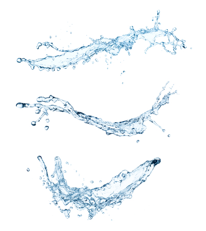 water wave splash isolated on white backgroundの写真素材