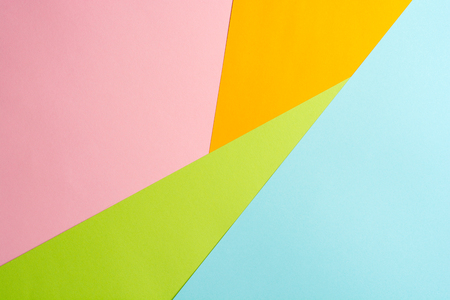 texture background of fashionable pastel color with top view, minimal concept, flat lay: blue, orange, green and pinkの写真素材