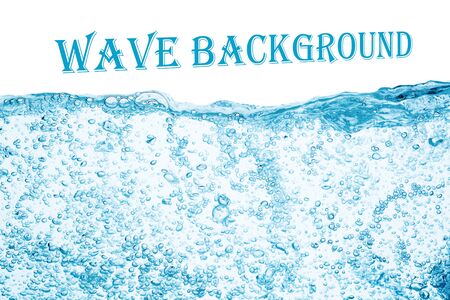 water wave with bubbles ,Water splash isolated on white background.の写真素材
